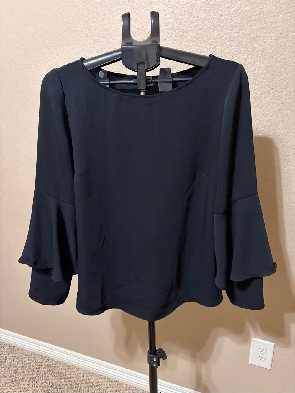 Chico's Black Bell Sleeve Blouse